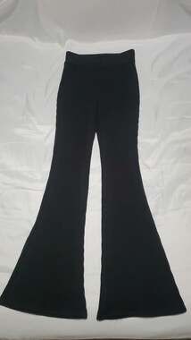 Aerie Waffle Knit Flare Legging Pants in Black